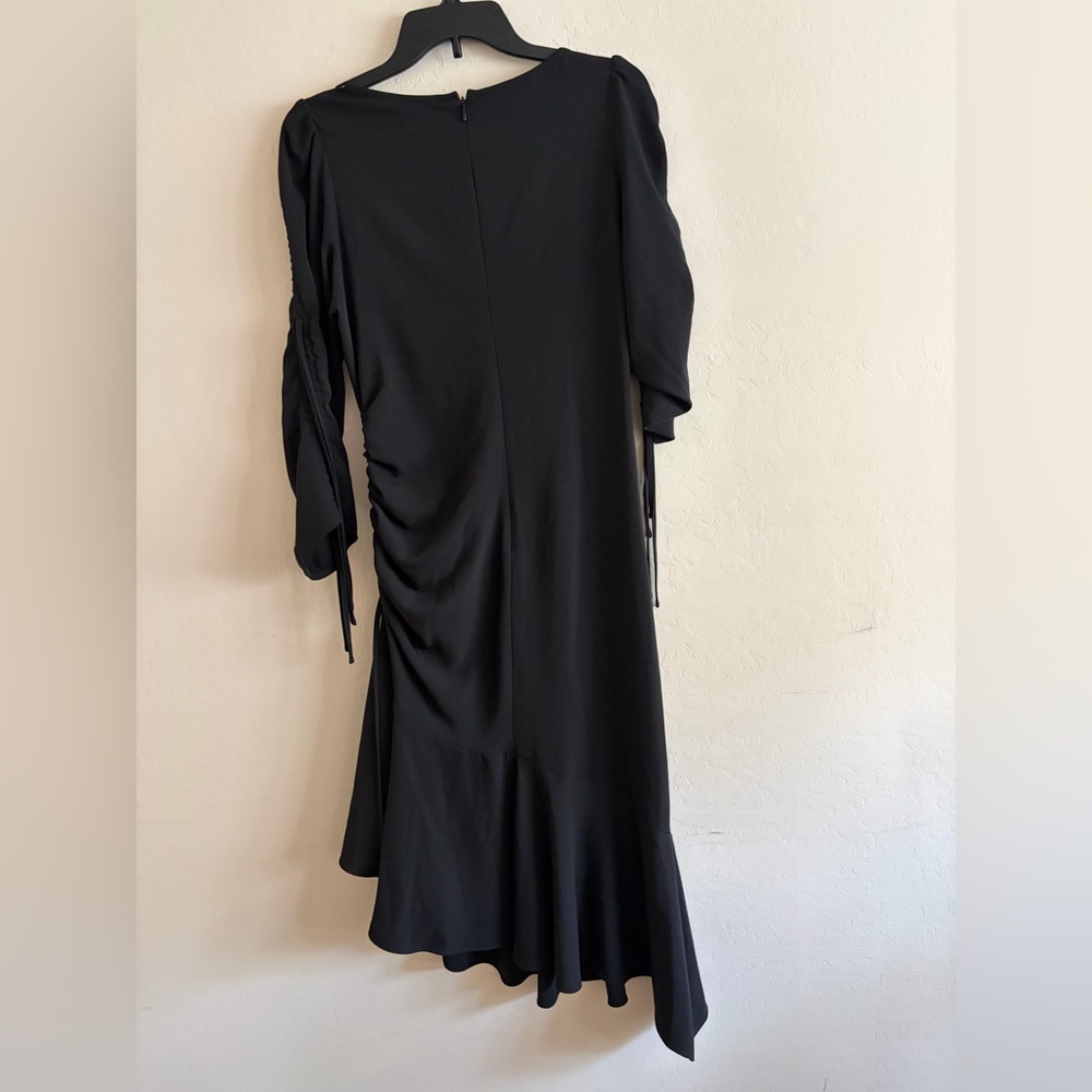 Rodarte Black Ruched Asymmetric Ruffle Dress 2XS - Picture 14 of 14